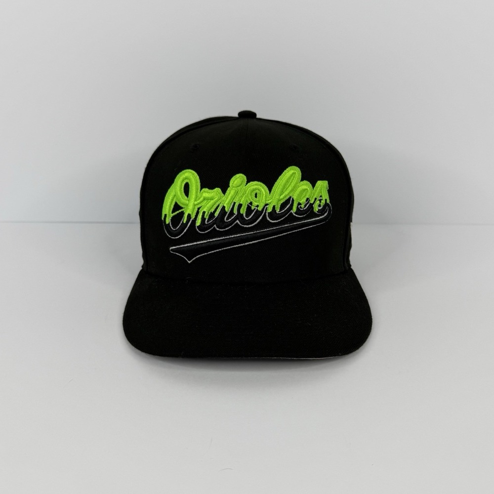 New Era Baltimore Orioles Slime Drip 59FIFTY Fitted Hat Cap Size 7 1/8